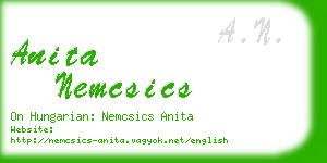 anita nemcsics business card